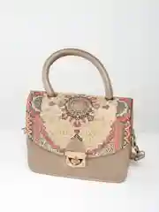 Золотистый хаки женская сумка с вышивкой