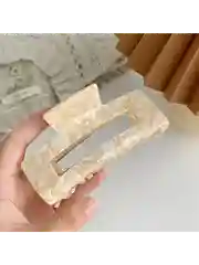 Белый заколка краб для волос эмалевая