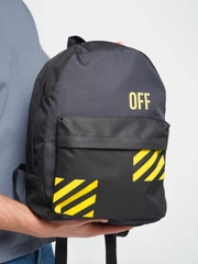 Рюкзак "OFF" на молнии, наружный карман, чёрный