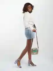 Золотистый хаки женская сумка с вышивкой