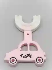 Розовый детская зубная щетка U-образная Small Childrens "Taxi", силиконовая, корейская