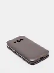 Серебряный чехол-книжка на Samsung Galaxy J1 2016 (J120), Самсунг Галакси Джи1 2016 (Джи120)