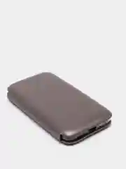 Серебряный чехол-книжка на Samsung Galaxy J1 2016 (J120), Самсунг Галакси Джи1 2016 (Джи120)