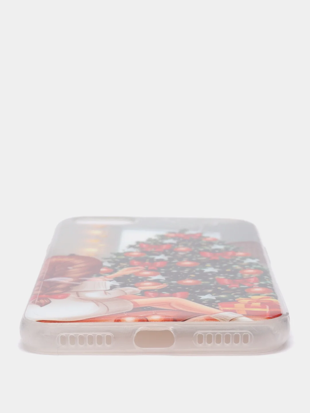 Золотой чехол iPhone 11, 12/ 12 Pro 6.1 mini, 7/ 8/ SE 2020, 5/ 5s /se 2016 с новогодним рисунком