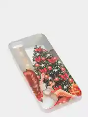 Золотой чехол iPhone 11, 12/ 12 Pro 6.1 mini, 7/ 8/ SE 2020, 5/ 5s /se 2016 с новогодним рисунком