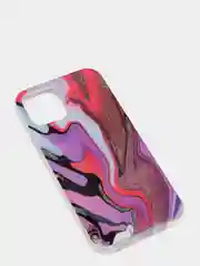 Пурпурный чехол iPhone 12 / 12 Pro (6.1), 12 mini (5.4) силиконовый с мраморным рисунком