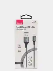 Серый кабель текстильный Olmio Basic, c быстрой зарядкой, micro USB, 1,2 м, 2,1 A