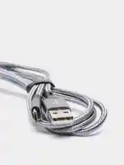 Серый кабель текстильный Olmio Basic, c быстрой зарядкой, micro USB, 1,2 м, 2,1 A