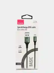 Зеленый кабель Olmio Basic lightning для iPhone (Айфон), c быстрой зарядкой, 1,2 м