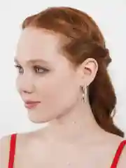Серебряный серьги кольца со стразами, конго, вечерние