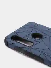 Темно-синий samsung Galaxy A60, Самсунг Галакси А60, чехол силиконовый под кожу "полигоны"