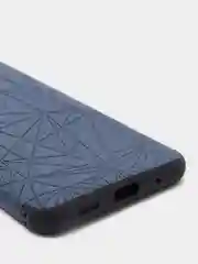 Темно-синий samsung Galaxy A60, Самсунг Галакси А60, чехол силиконовый под кожу "полигоны"