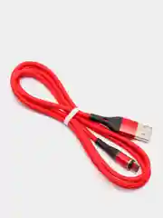 Красный usb Кабель магнитный Borofone BU16 USB microUSB 1.0м 2.4A плетенный