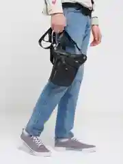 Черный мужская сумка через плечо