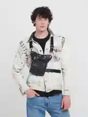 Черный мужская сумка через плечо