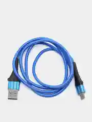 Синий usb кабель Twitch быстрый заряд Qualcomm 3.0 micro, type c, Apple lightning.
