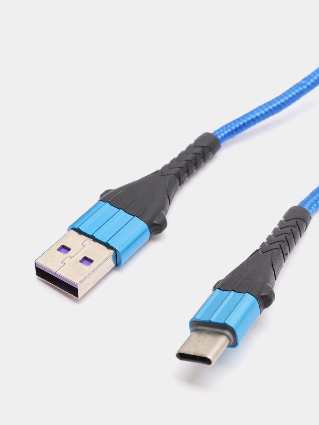 Синий usb кабель Twitch быстрый заряд Qualcomm 3.0 micro, type c, Apple lightning.