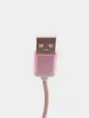 Розовый usb кабель для зарядки и передачи данных 2.0 А нейлоновый 1.35 м, micro usb, type c