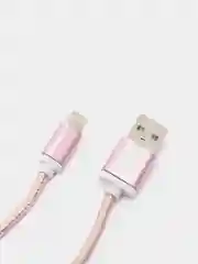 Розовый usb кабель для зарядки и передачи данных 2.0 А нейлоновый 1.35 м, micro usb, type c