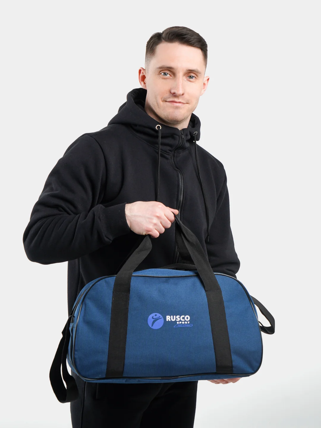 Синий спортивная сумка Rusco Sport для фитнеса, 25,5х45х19 см