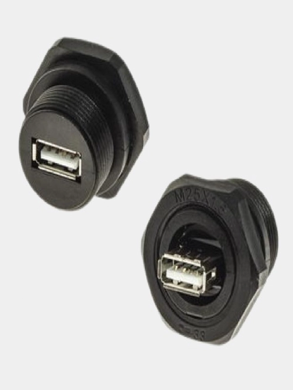 Гнездо USB 2.0 герметичное на корпус M25USBZ0-2.0