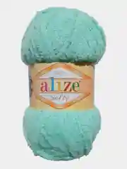 Мятный пряжа плюшевая Софти Ализе Alize Softy 100% микрополиэстер  50 г  115 м