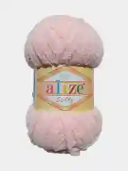 Пудровый пряжа плюшевая Софти Ализе Alize Softy 100% микрополиэстер  50 г  115 м