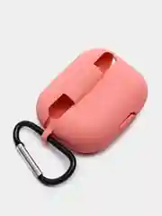 Коралловый чехол силиконовый для наушников AirPods Pro с карабином