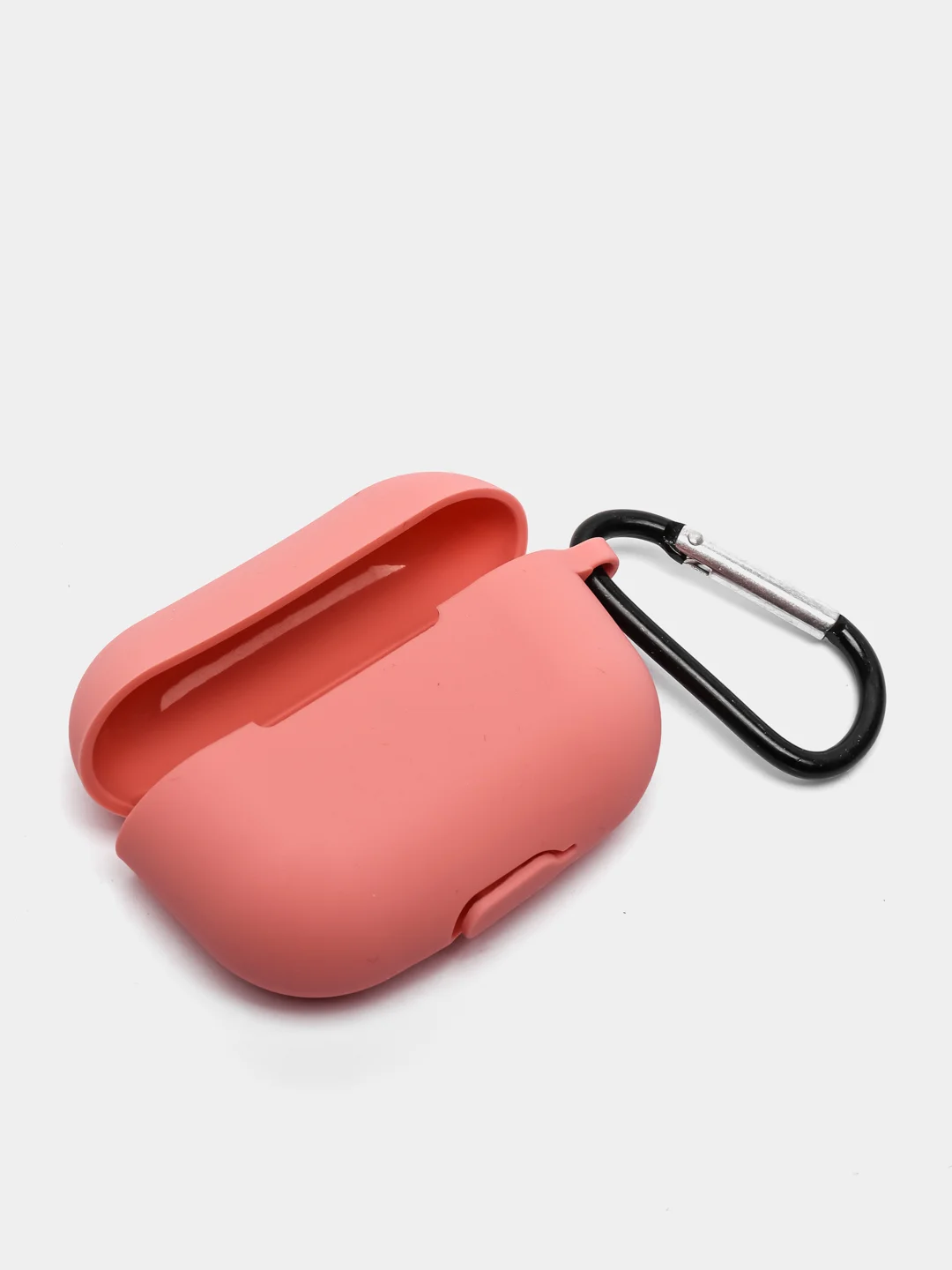 Коралловый чехол силиконовый для наушников AirPods Pro с карабином