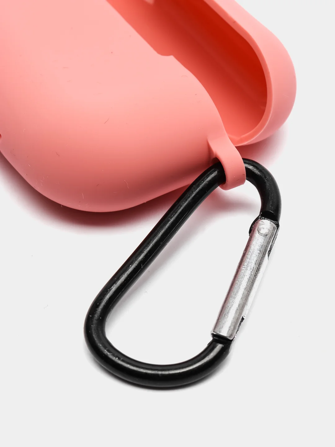 Коралловый чехол силиконовый для наушников AirPods Pro с карабином