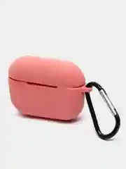 Коралловый чехол силиконовый для наушников AirPods Pro с карабином