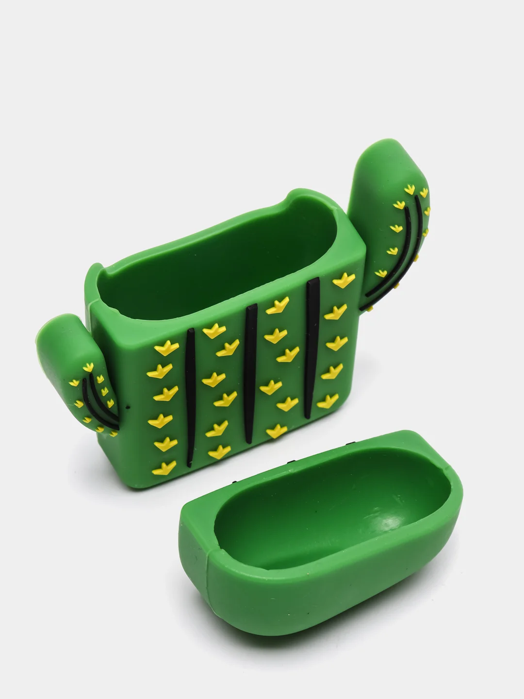 Силиконовый противоударный чехол для AirPods с карабином "Кактус" (Cactus)