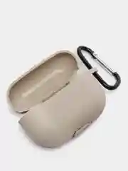 Серый чехол силиконовый для наушников AirPods Pro с карабином