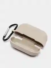 Серый чехол силиконовый для наушников AirPods Pro с карабином