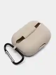 Серый чехол силиконовый для наушников AirPods Pro с карабином