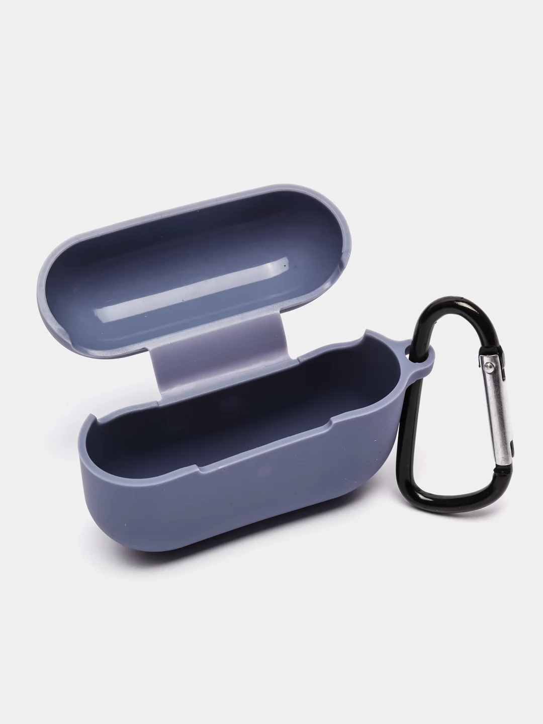 Синий меланж чехол силиконовый для наушников AirPods Pro с карабином