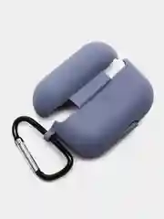 Синий меланж чехол силиконовый для наушников AirPods Pro с карабином