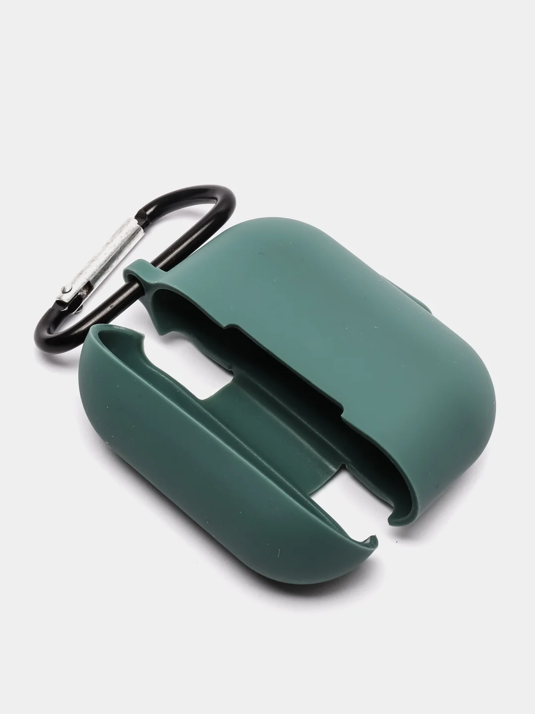 Зеленый чехол силиконовый для наушников AirPods Pro с карабином