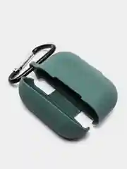Зеленый чехол силиконовый для наушников AirPods Pro с карабином