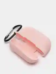 Розовый чехол силиконовый для наушников AirPods Pro с карабином