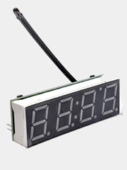 Модуль часы + вольтметр + термометр 40*13мм 5-30VDC -40-120С (Красный)