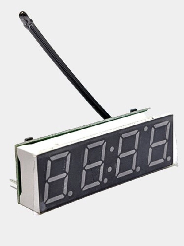 Модуль часы + вольтметр + термометр 40*13мм 5-30VDC -40-120С (Красный)