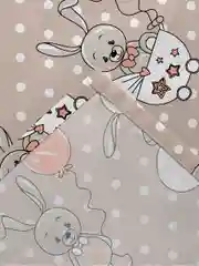 Бежевый меланж пеленка текстильная Галтекс "Клеточка и зайки", хлопок, бязь, 80 х 120 см, 3 штуки