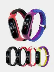 Ремешок нейлоновый для Xiaomi mi band 3, 4, 5, 6, плетёный