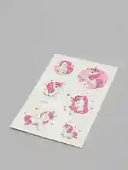 Серый меланж татуировки "Единороги, мультяшные животные", 12*7,5 см