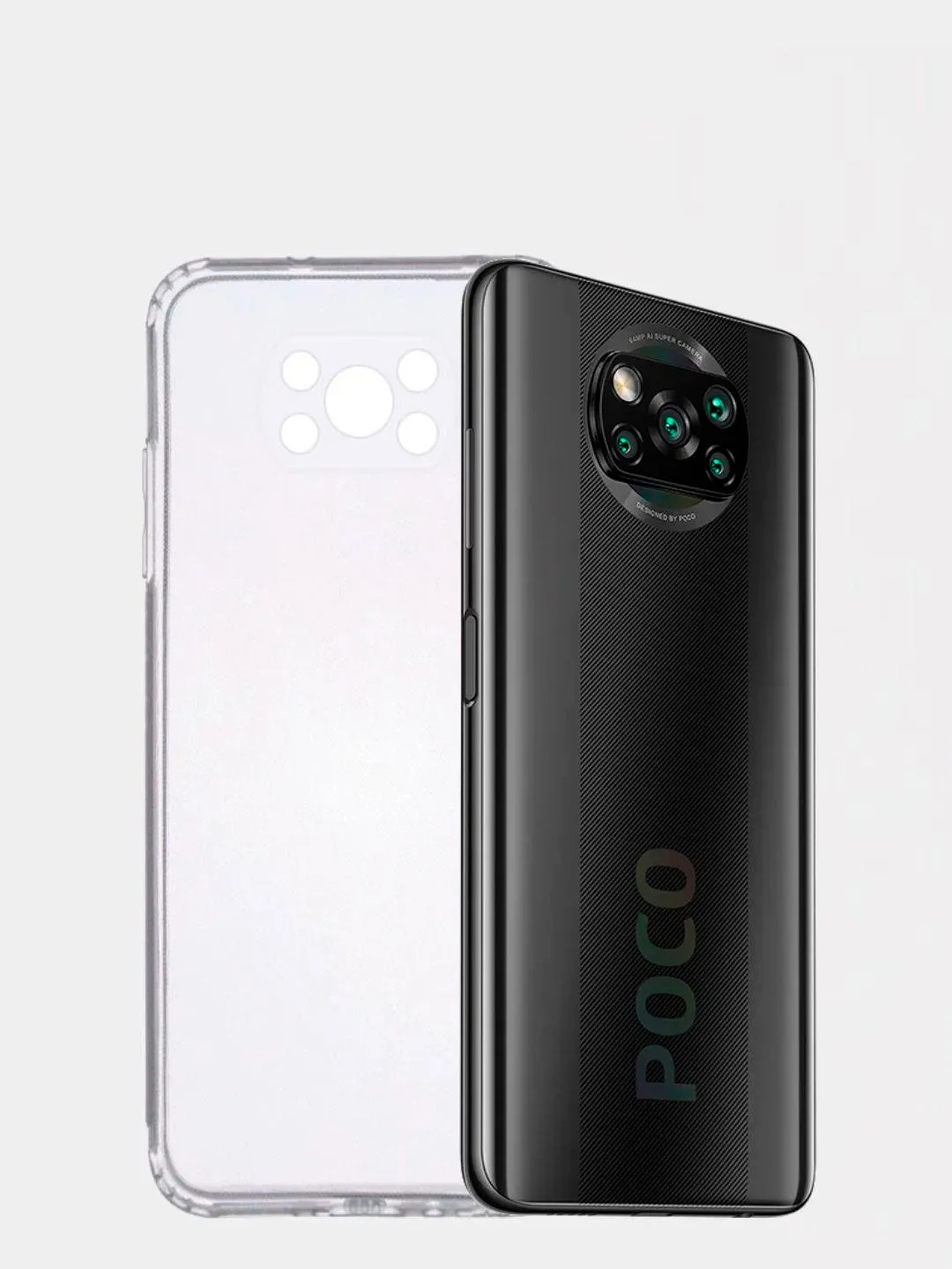 Чехол для Xiaomi Poco X3 / X3 Pro прозрачный силиконовый