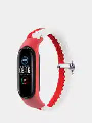 Алый ремешок нейлоновый для Xiaomi mi band 3, 4, 5, 6, плетёный