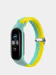 Желтый ремешок нейлоновый для Xiaomi mi band 3, 4, 5, 6, плетёный