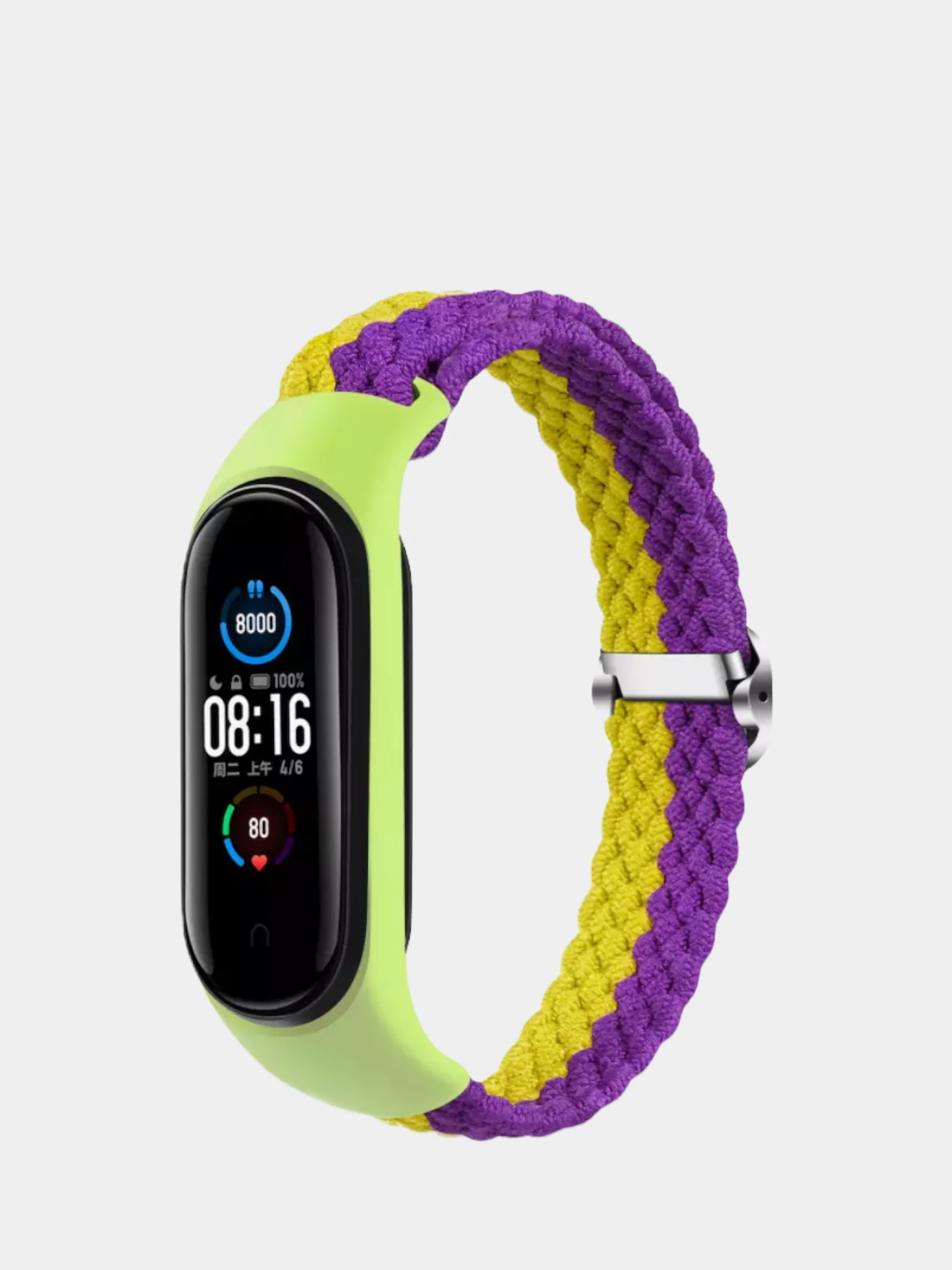 Фиолетовый ремешок нейлоновый для Xiaomi mi band 3, 4, 5, 6, плетёный