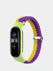 Фиолетовый ремешок нейлоновый для Xiaomi mi band 3, 4, 5, 6, плетёный